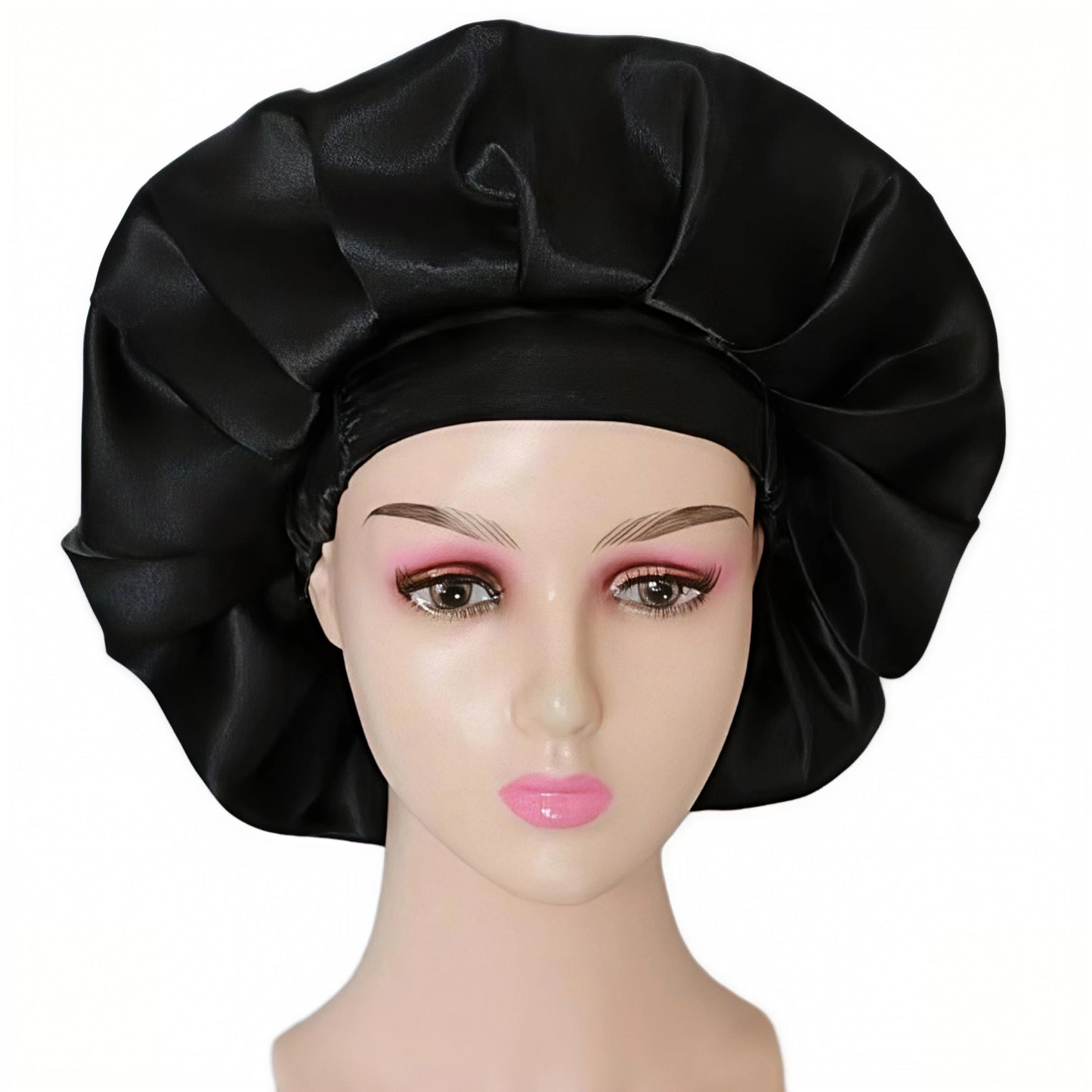 Extra Wide Band Sleep Bonnet - Soft Satin Fabric, Stays Secure Even for Thick Hair