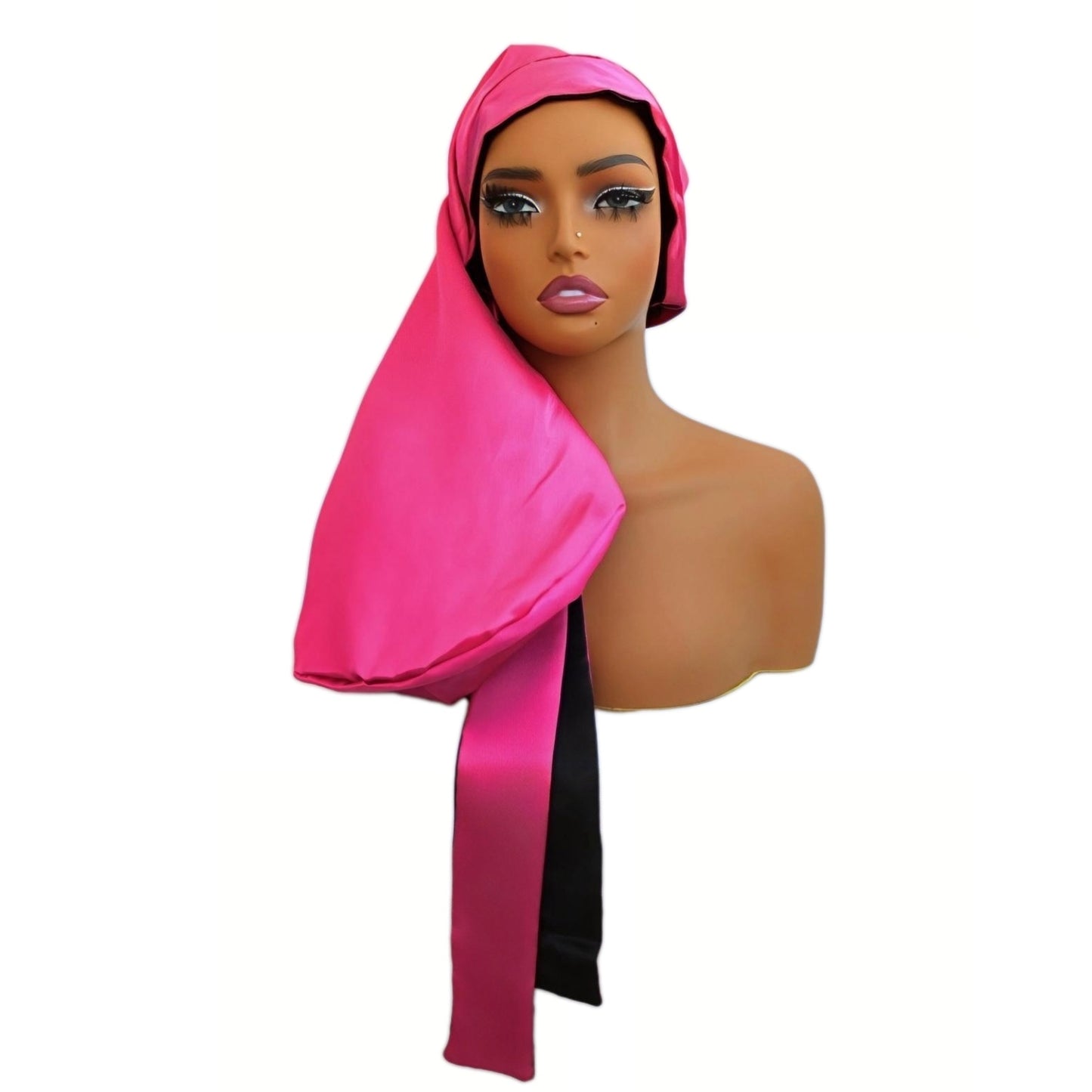 Long Hair Braid Bonnet - Adjustable Double Layer Sleep Cap for Natural Curly Wig Raw Human Hair