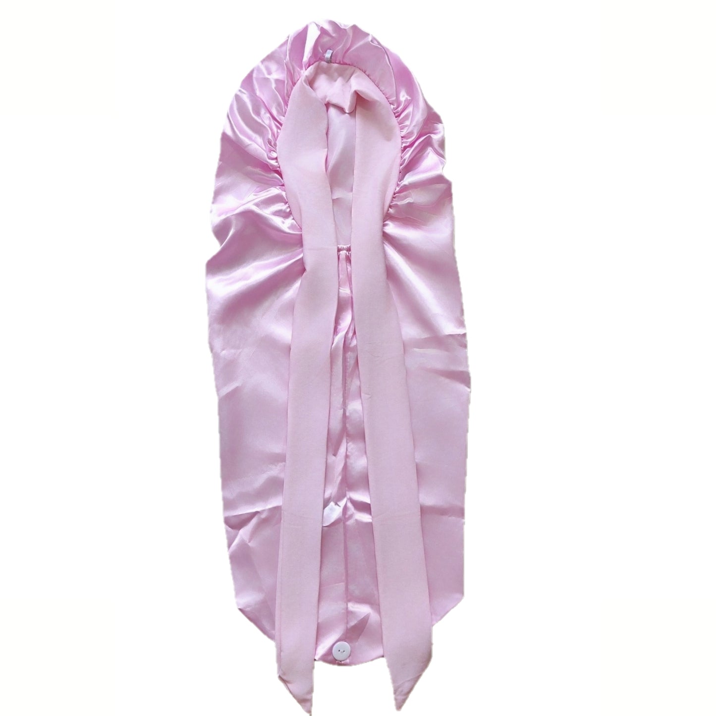 Extra Long Elastic Strip Tie Hair Bonnet with Buttons for Yoga/Running, No Slip