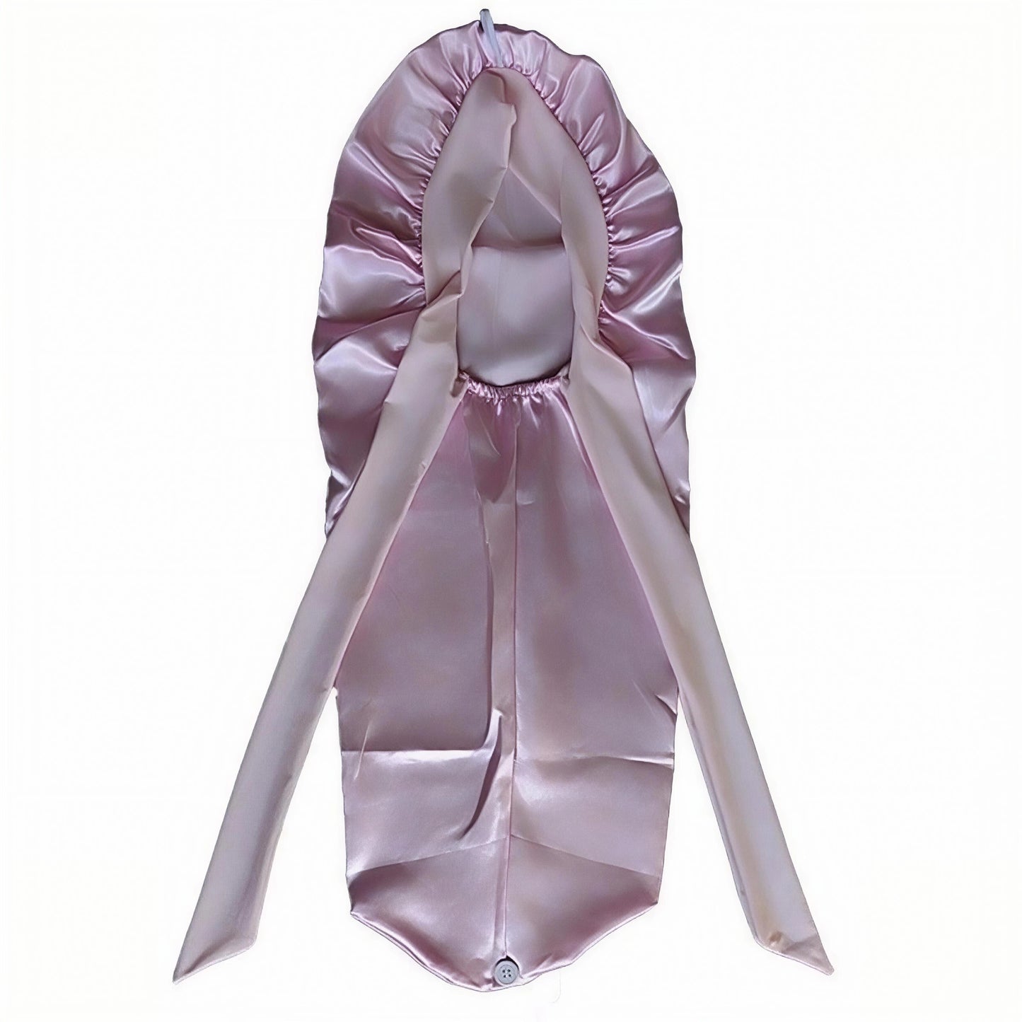 Extra Long Elastic Strip Tie Hair Bonnet with Buttons for Yoga/Running, No Slip