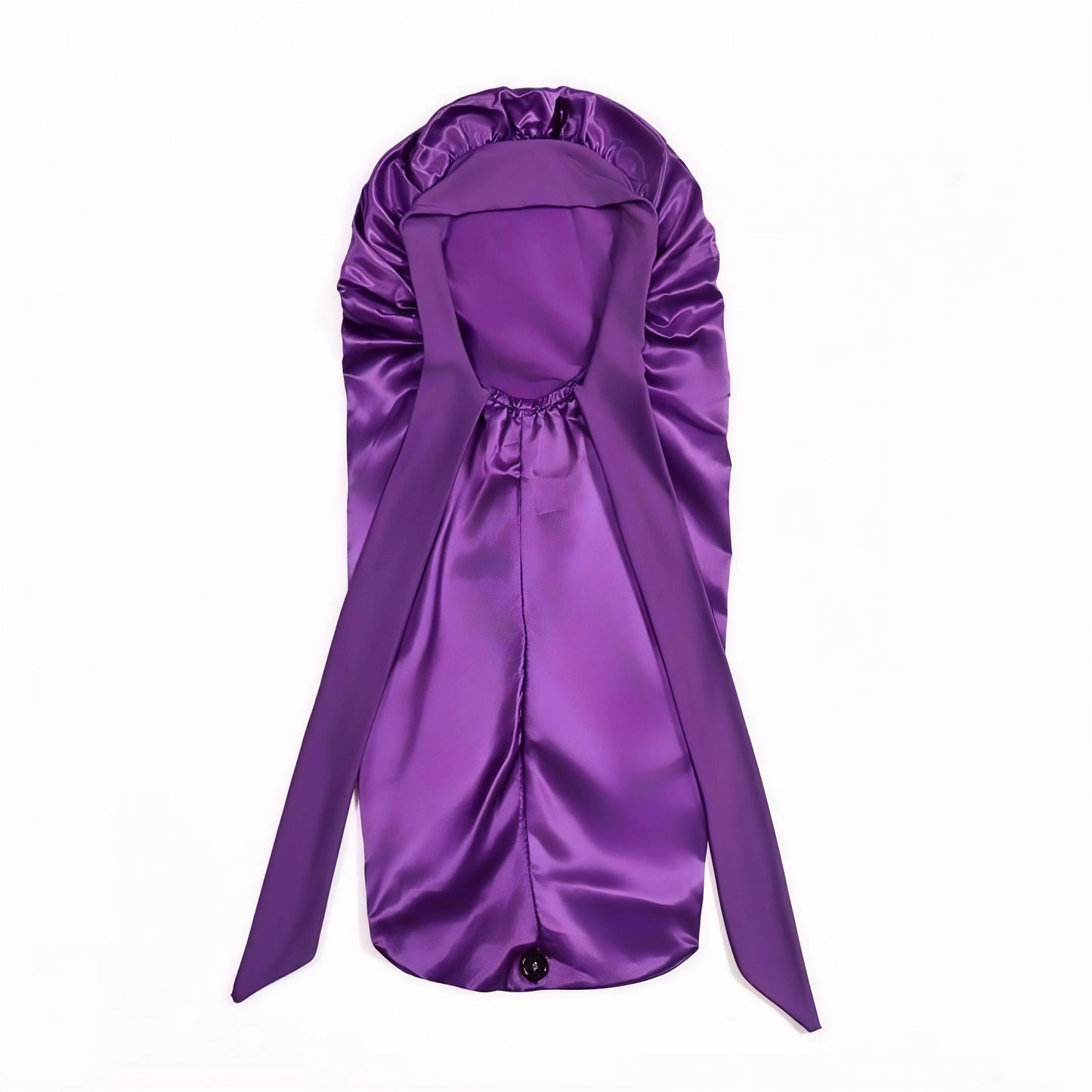 Extra Long Elastic Strip Tie Hair Bonnet with Buttons for Yoga/Running, No Slip