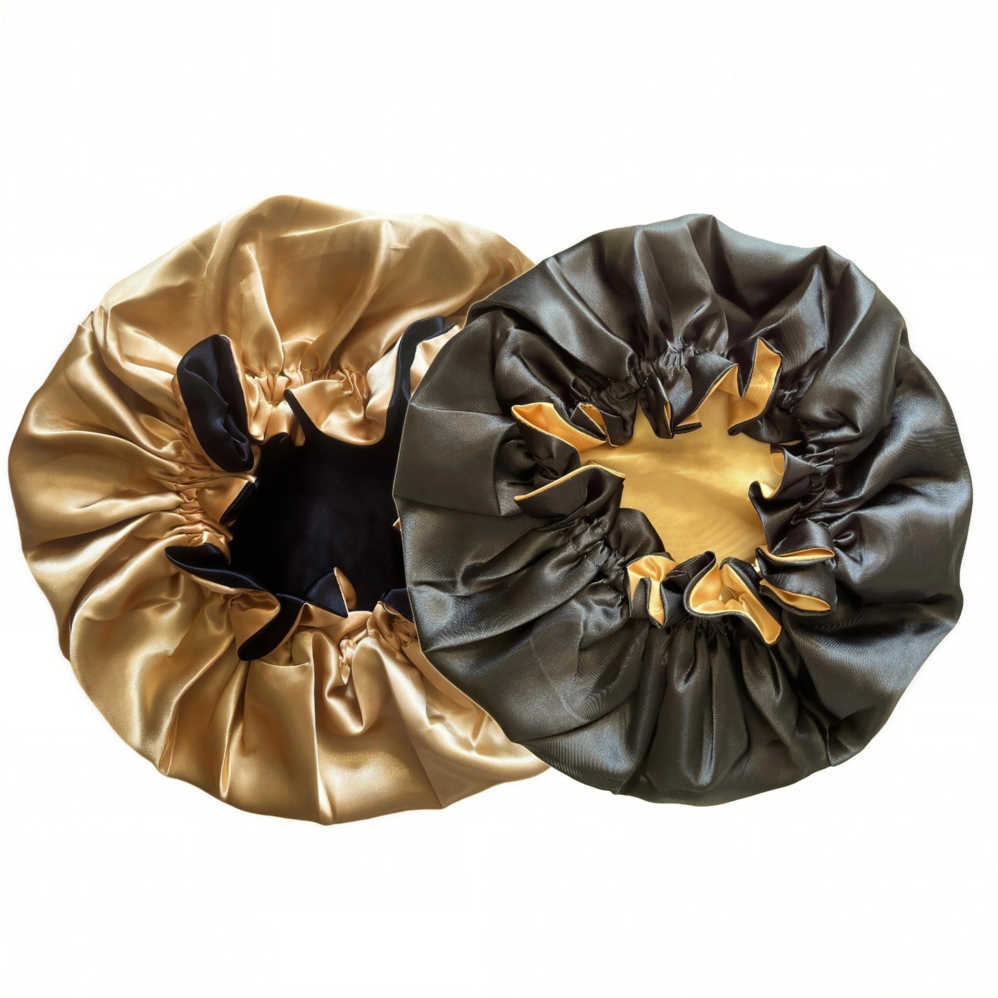 2025 Trendy Double Layer Elastic Bonnet Reversible Design, Fits Braids & Extensions