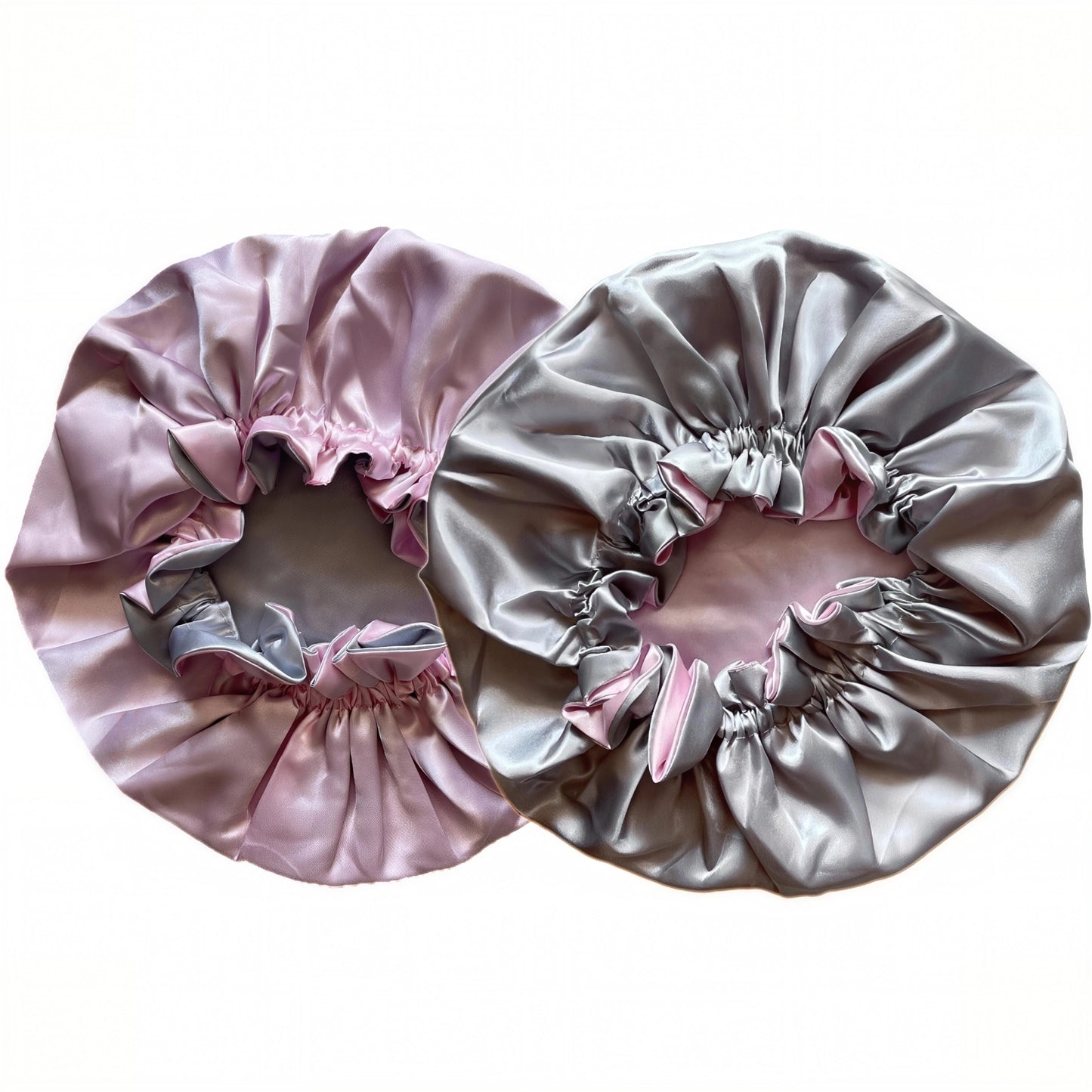 2025 Trendy Double Layer Elastic Bonnet Reversible Design, Fits Braids & Extensions