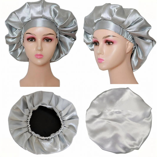 Satin Sleep Bonnet for Curly Hair - Adjustable Band, Ultra-Soft & Stays On All Night (No Slip)
