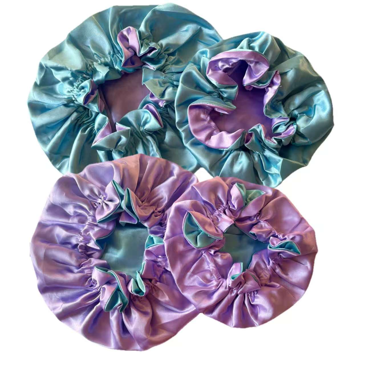 2025 Best Mother Daughter Bonnet Set  Double Layer Satin, Anti-Frizz for Curly/Natural Hair