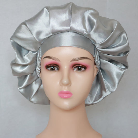 Extra Wide Band Sleep Bonnet - Soft Satin Fabric, Stays Secure Even for Thick Hair